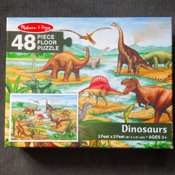 Melissa & Doug | Toys | Melissa Doug 48 Piece Floor Puzzle Dinosaurs 3 ...